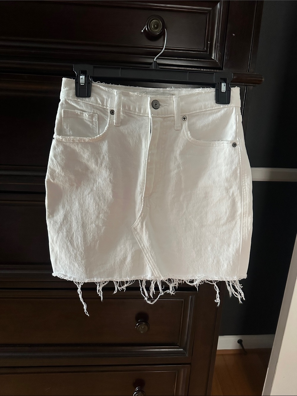 Abercrombie and Fitch curve love white Denim Mini Skirt